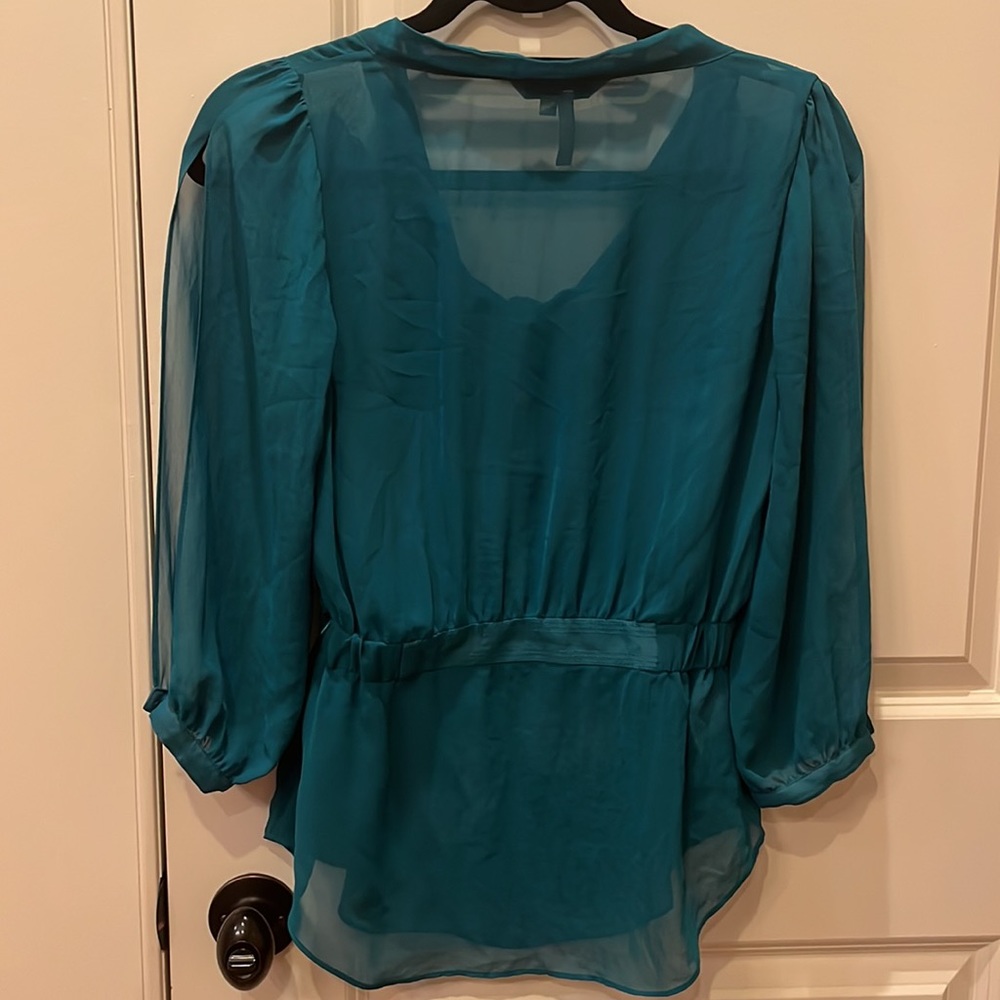 BCBG Teal Blouse - Picture 2 of 4